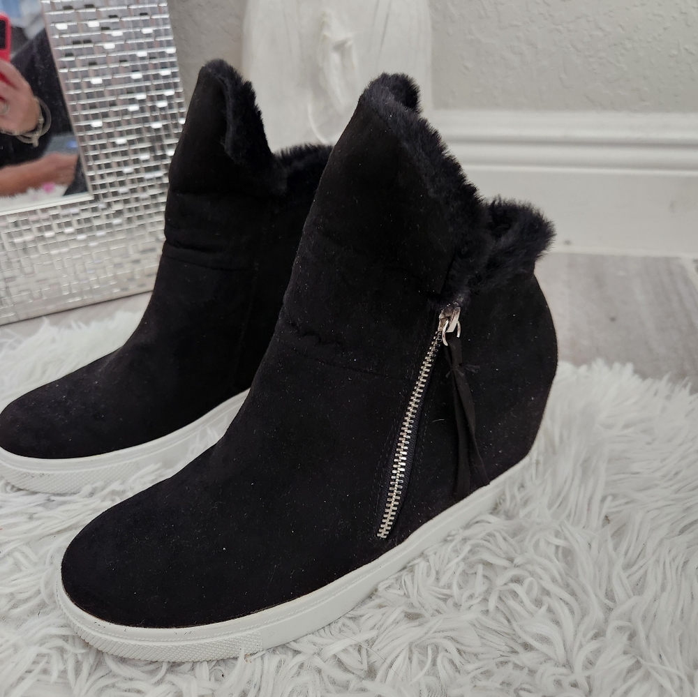 Fur Wedge Boots